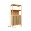 LIVAREEmlen Bamboo Baker's Racks, Freestanding Cabinet with 2 Doors, Floor Cabinet Organizer for Living Room, Kitchen, Entryway - 3 of 4