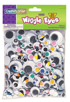 Creativity Street Wiggle Eyes Stickers - Self-adhesive - Assorted - 1 /  Roll - Reliable Paper