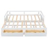 Okak Twin Size Extending Design Daybed with Trundle/Drawers & Safety Rails,Solid Wood Platform Bed Frame for Teens,Adults - 4 of 4