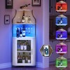 Whizmax Corner Bar Cabinet with LED Lights, Industrial Liquor Cabinet with Adjustable Shelf, 5-Tier Industrial Wine Cabinet with Glass Holder - 2 of 4