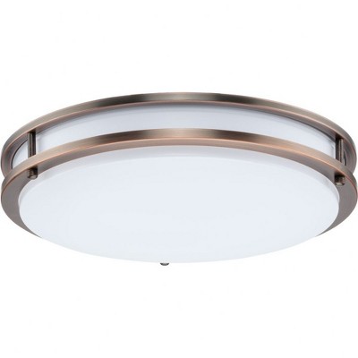 Urban Bronze 14" LED Flush Mount Light with Glass Diffuser