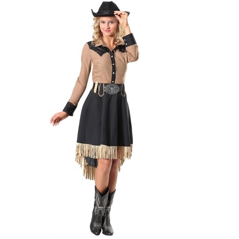 HalloweenCostumes.com 2X Women Women's Plus Size Lasso'n Cowgirl Costume,  Black/Brown
