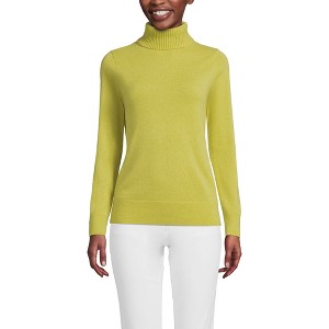 Lands' End Women's Cashmere Turtleneck Sweater - 1 of 4