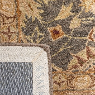 Handmade Tufted Floral Wool Area Rug in Blue and Brown