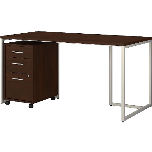 Office By Kathy Ireland 60 Computer Desk W 3 Drawer File Cabinet Century Walnut Mth001cwsu Target