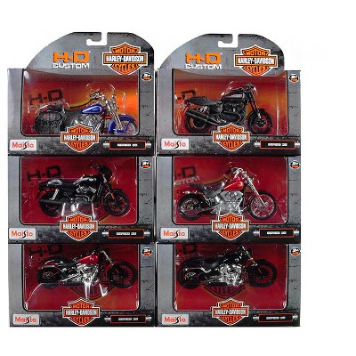 Harley Davidson Motorcycles 6 piece Set Series 35 1/18 Diecast Motorcycle Models by Maisto