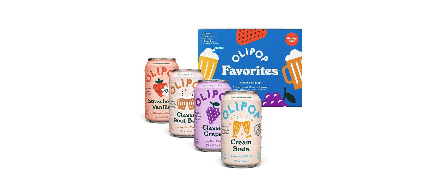OLIPOP Favorites Variety Pack Prebiotic Soda - 12pk/12 fl oz Cans