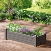 Maggift Planters, Garden Flower Pot Box with Wheels, Switchable Drainage Holes, Terrace Gardening Raised Flower Beds, Brown, 43.3"*17.7"*12.6" - 3 of 4