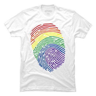 Adult Design By Humans Pride Fingerprint Rainbow Month By SummerFunnyT-Shirt