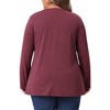 Agnes Orinda Women's Plus Size Pleated Crew Neck Long Sleeve Soft Casual Tunic T Shirt - 4 of 4