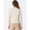 Allegra K Women's Plaid Tweed Blazer Long Sleeve Open Front Work Office Jacket - image 3 of 4