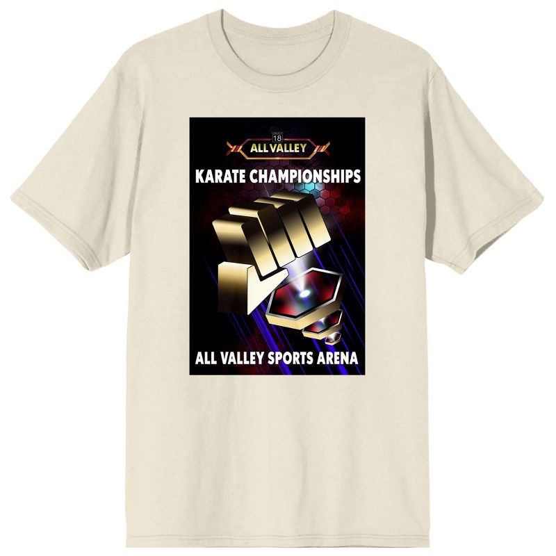 Cobra Kai Karate Champions All Valley Sports Arena Men's Natural Graphic Tee, 1 of 3