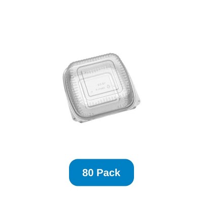StalkMarket 8" x 8" x 3" Clamshell Container Clear PLA - Pack of 80