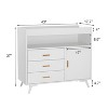 Baby Changing Table Dresser for Infants, Wood 3-Drawer Changer Dresser with Removable Changing pad, Dresser for Nursery, White - 3 of 4