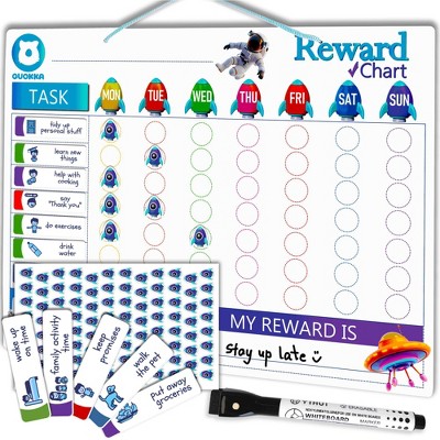 QUOKKA Magnetic Behavior Chore Chart for Kids - Responsibility Chart - Reward Visual Schedule Chart - Multiple Kids | Boys | Girls