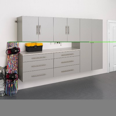 5pc Hangups 90" Storage Cabinet Light Gray - Prepac