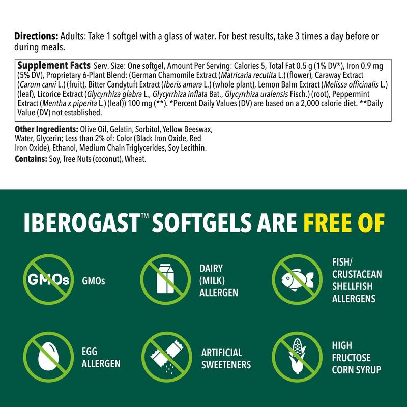 Iberogast Softgels Dual Action Digestive Relief Daily Herbal Supplements - 30ct, 5 of 6