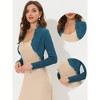 Allegra K Women's Elegant Ruffle Collar Crop Knit Open Front Shrug - 2 of 4
