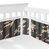 Sweet Jojo Designs Boy Crib Bedding + BreathableBaby Breathable Mesh Liner Baby Nursery Woodland Camo Beige Green and Black - 3 of 4