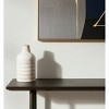 HomeRoots 11" Off White And Natural Geometric Metal Cylinder Table Vase - 2 of 4