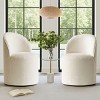 2-Piece Rolling Lounge Chair Set, Upholstered Barrel Accent Chairs with Wheels for Living Room or Small Conversation Area-Maison Boucle - 2 of 4