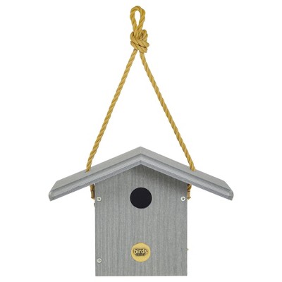 Eco-Friendly Driftwood Gray Hanging Bird House for Wrens