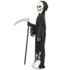 Halloween Grim Reaper Costume for Kids, Glow in the Dark Halloween Phantom Costume with Scythe,Mask and Glove - 4 of 4