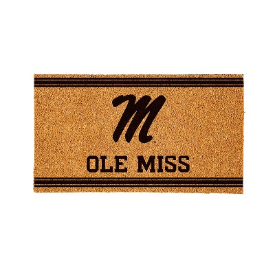Evergreen University of Mississippi Logo Natural Coir 28 x 16 Inches Indoor Outdoor Doormat