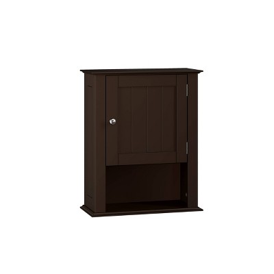 Costway Wall Mounted Bathroom Medicine Cabinet Storage Cupboard With Towel  Bar Brown : Target