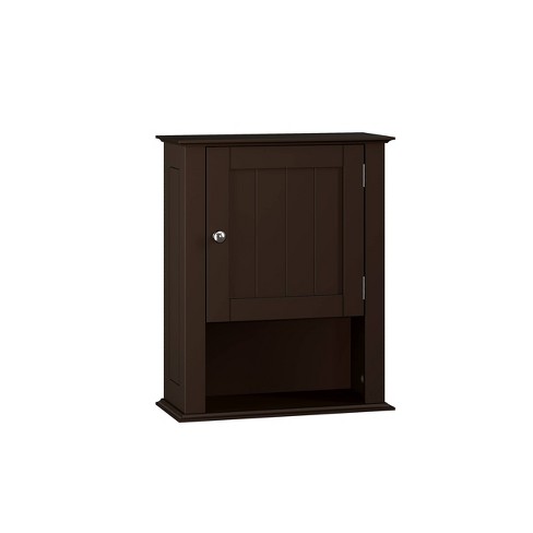 Costway Wall Mounted Bathroom Medicine Cabinet Storage Cupboard With Towel  Bar Brown/grey : Target