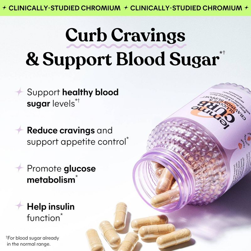 Lemme Curb Glucose and Cravings Support Supplements - 60ct, 4 of 8