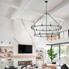 Large 18-Light Black Chandelier for High Ceilings, Modern Farmhouse Double Tier Candle Fixtur - 4 of 4