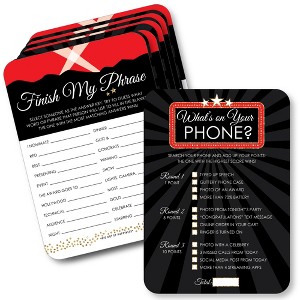 Big Dot of Happiness Red Carpet Hollywood - 2-in-1 Movie Night Party Cards - Activity Duo Games - Set of 20 - 1 of 4