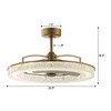 Perimost 32.5" Gold Modern LED Fandeliers with Remote and Lights - 3 of 4