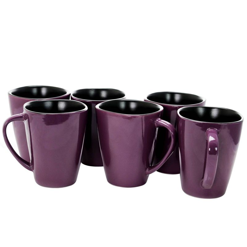 14oz 6pk Berry Heart Coffee Mugs Purple - Elama, 1 of 6