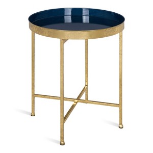 Kate and Laurel Celia Round Metal Side Table, 18.25x18.25x22, Navy Blue - 1 of 4