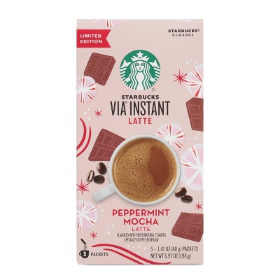 Starbucks VIA Instant Light Roast Peppermint Mocha Latte - 5ct