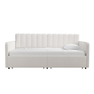 RealRooms Stratford Upholstered Daybed with Storage Drawers, Cream - 1 of 4