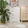 FurnitureR Storage Cabinet with 4 Drawers and Side Door, Modern Wood Organizer Unit with Adjustable Shelves, 32.28Inch Tall, White - 2 of 4