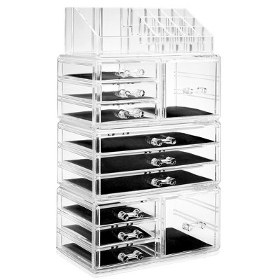  5 Drawer Plastic Drawer Organizer, Clear Desktop