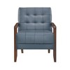 Leather Upholstered Accent Chair with Tufted Detail, Attached Cushions, Solid Wood Frame and Foam Padding - 2 of 4