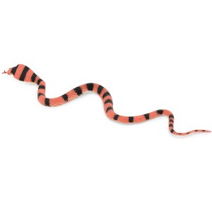 Collectible Wildlife Gifts | Snake, Orange King Cobra, Rubber Reptile, Educational, Realistic, Hand Painted,  Model,   Gift,    11"   F1729 B222 - 1 of 4