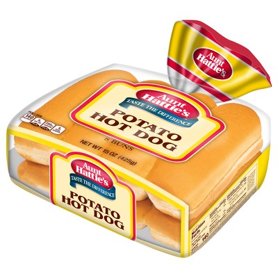 Aunt Hattie's Potato Hot Dog Buns - 15oz/8ct