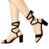 Allegra K Women's Lace Up Chunky Heels Sandals - 2 of 4