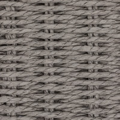 Large Gray Woven Paper Rope Storage Chest with Hinged Lid