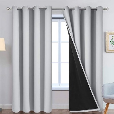 Yakamok Room Darkening Thermal Insulated Blackout Curtains for Bedroom (52Wx90L,Light Grey 2 Panels)