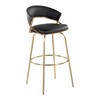 30" 360° Swivel Bar Stools with Faux Leather Upholstered Seat, Metal Frame, and Round Footrest (Set of 2) for Kitchen - 2 of 4