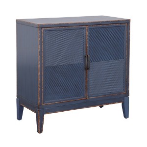 Treasure Trove Accents 2 Door Cabinet Levy Canyon Blue: Pine Surface, MDF Frame, No Assembly Required - 1 of 4