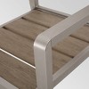 Cape Coral 2pk Aluminum Dining Chair with Faux Wood Seat - Silver/Natural - Christopher Knight Home - 4 of 4