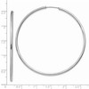 Black Bow Jewelry 2mm x 60mm 14k White Gold Polished Round Endless Hoop Earrings - 4 of 4